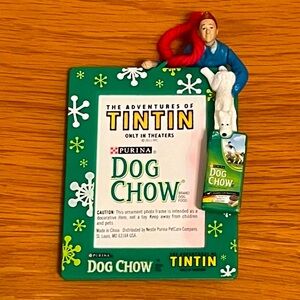 2011 Adventures Tintin and Milou Purina Dog Chow 2.5"x4" Snowflakes Frame *RARE